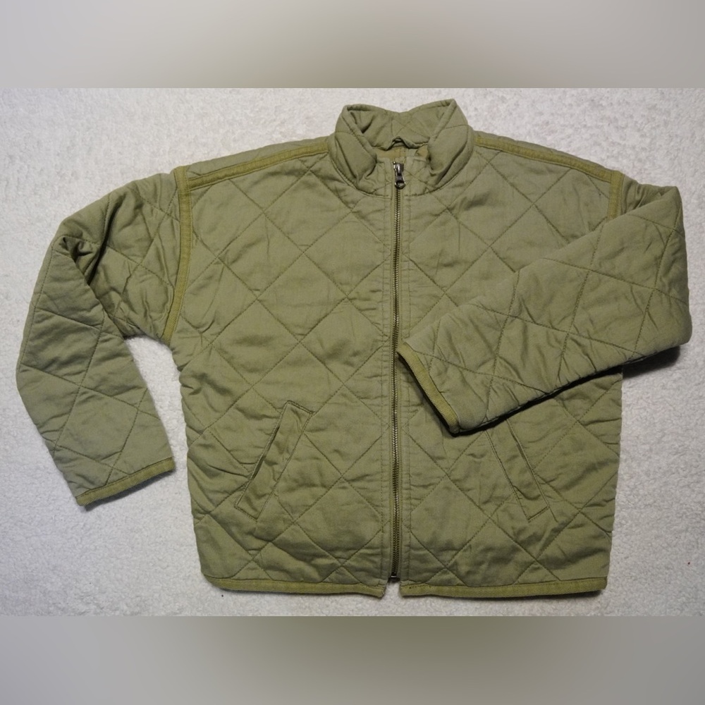 GAP kids Quilted Olive Green Zip-Up Jacket size M (8)